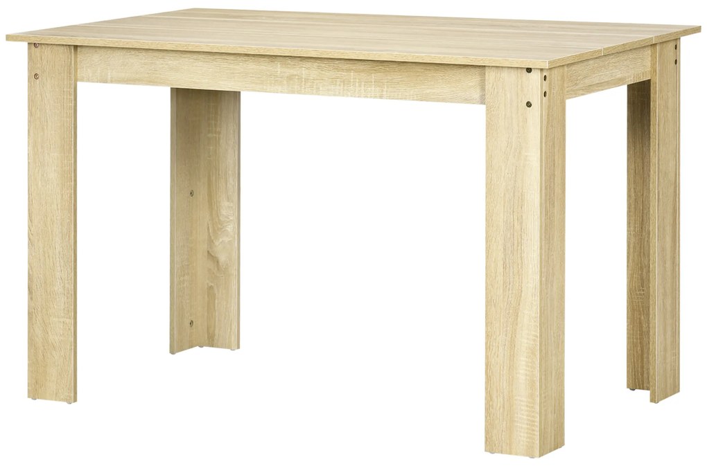 HOMCOM Masă de dining masă de bucătărie design modern cu placa mare pentru 2-4 persoane din lemn dim. 120L x 69l x 75H cm stejar | Aosom Romania