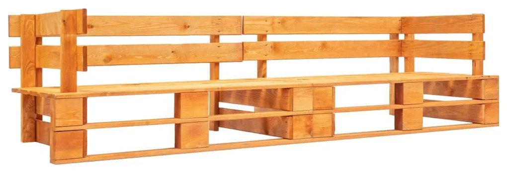 vidaXL Canapea de grădină cu 2 locuri din paleți, maro miere, lemn