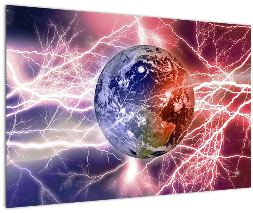Tablou - Globul pământen în curenți (90x60 cm)