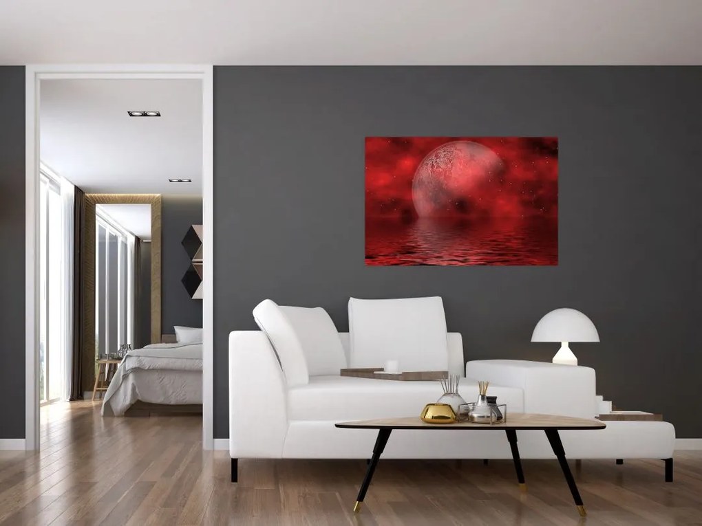 Tablou - Luna pe nivelul apei (90x60 cm)