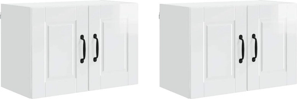 vidaXL Dulap de bucătărie cu raft 2 pcs Alb lucios 60 x 31 x 40 cm