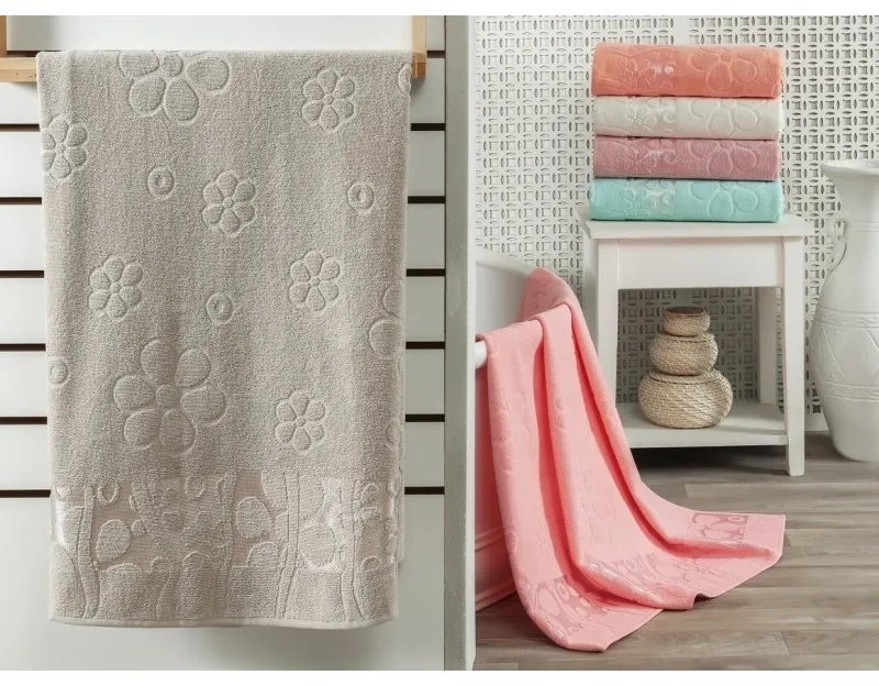 Set 6 Prosoape de Baie din Bumbac Colorate, 70x140 cm, Model Floral, PCF-01