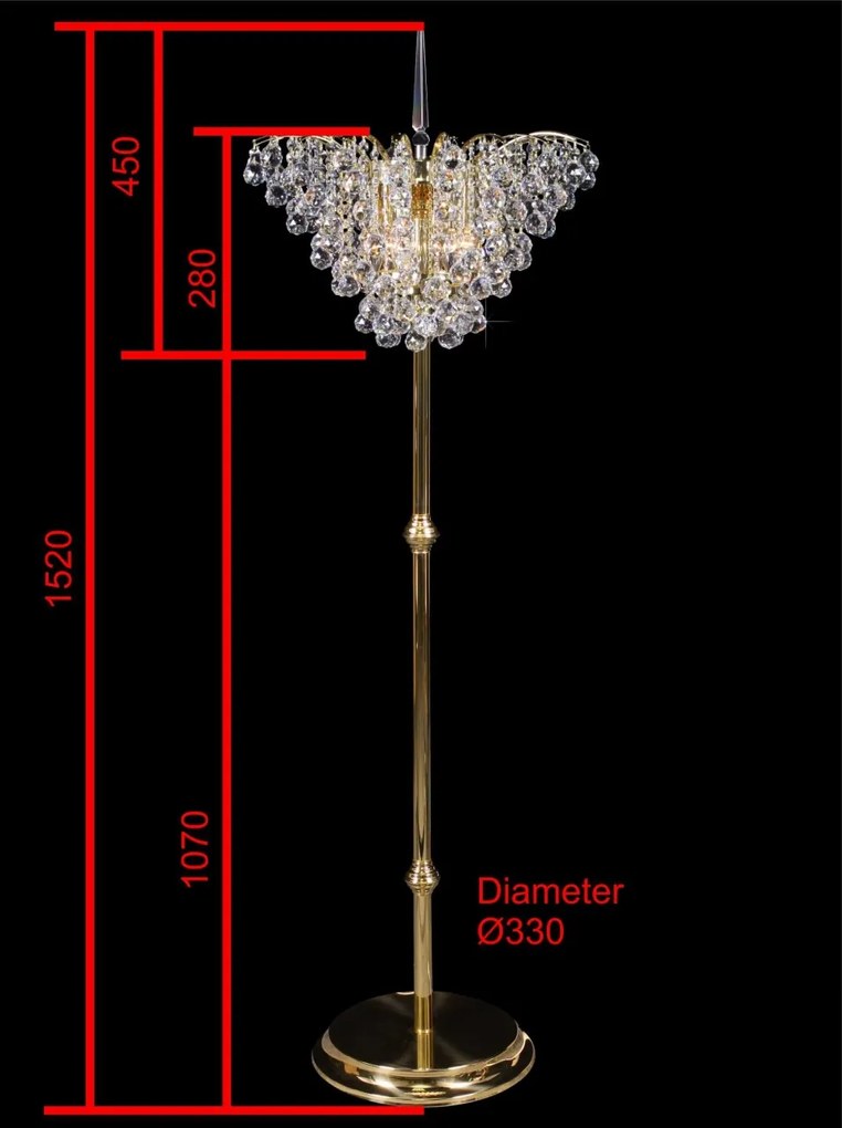 Lampadar, lampa de podea LUX cristal Bohemia