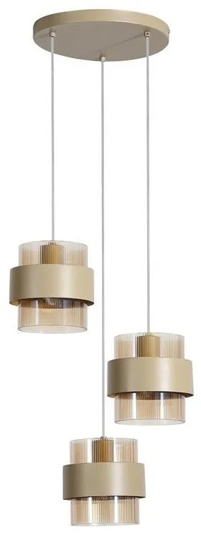 Lustra cu 3 pendule stil scandinav Royal chihlimbar