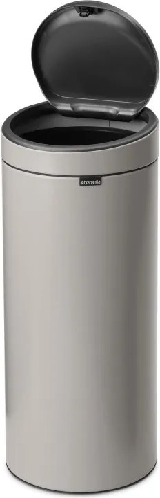 Cos de gunoi Brabantia Touch Bin New 1010459, 30 l, Inchidere silentioasa si lina, Gri deschis