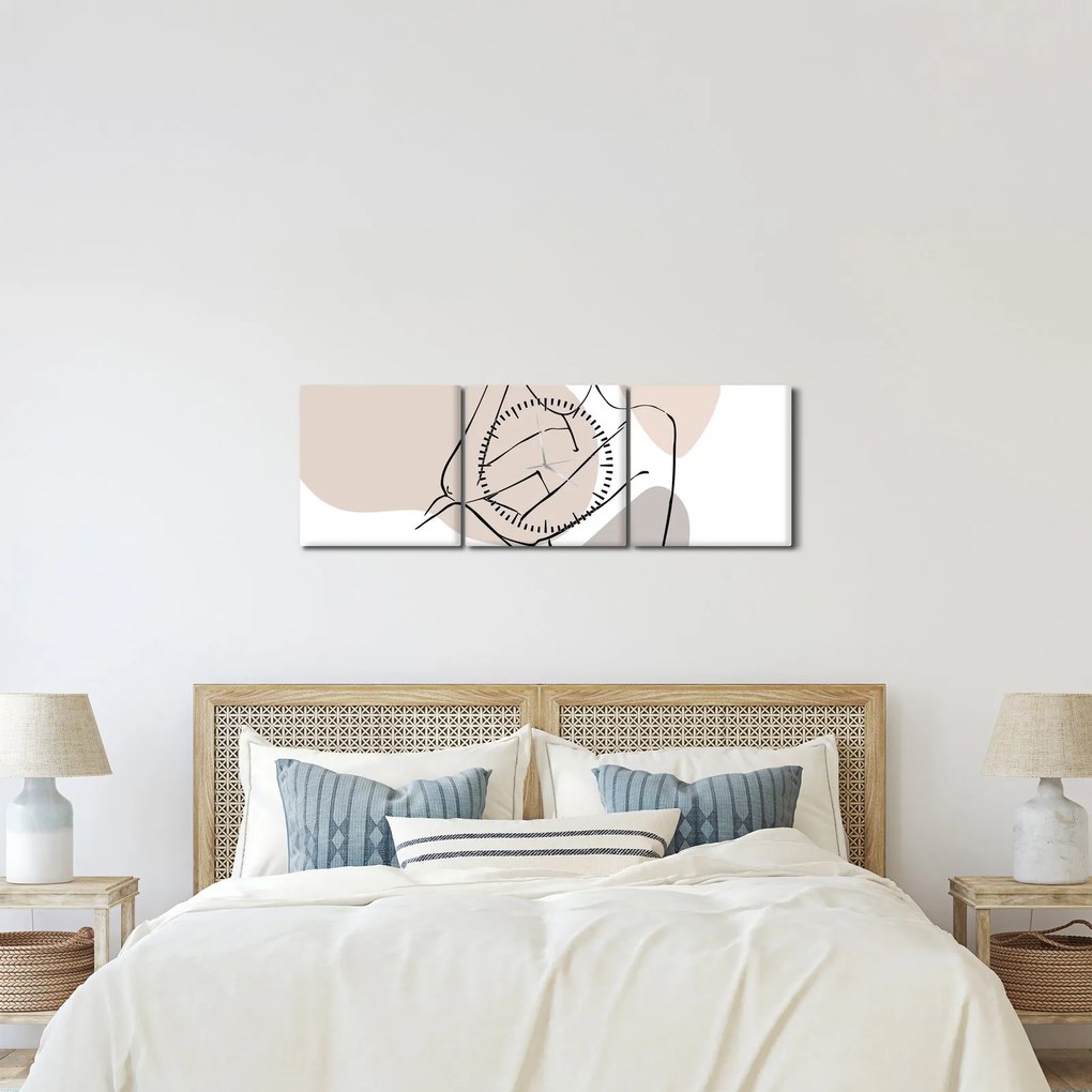 Tablou - Femeie corp linie de artă N⁰1 (cu ceas) (90x30 cm)