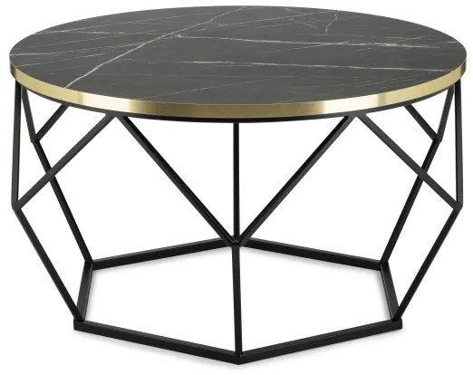 Măsuță de cafea DIAMOND 40x70 cm negru/auriu