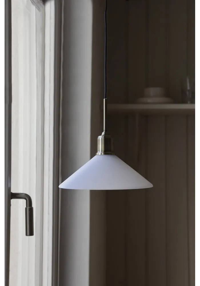 Lustră albă/alămie cu abajur din sticlă ø 25 cm Vela – Markslöjd