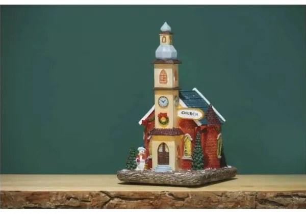 Decorațiune LED de Crăciun LED/3xAA biserică