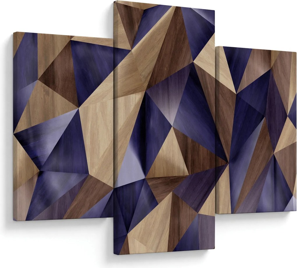 Tablou - 3D triunghiuri de lemn (90x60 cm)