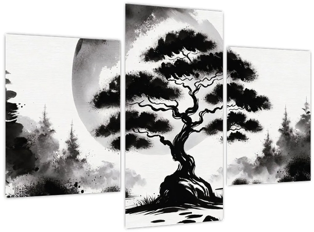 Tablou – Bonsai alb-negru (90x60 cm)