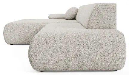 Colțar extensibil PRATO, cu spațiu de depozitare, în formă de L (orientare stânga), bej