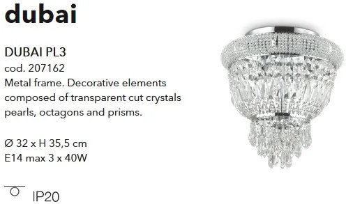 Plafoniera eleganta design clasic DUBAI PL3 CROMO 207162