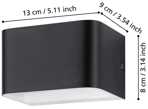 Aplică LED Eglo 901016 SANIA LED/6W/230V 3000K negru