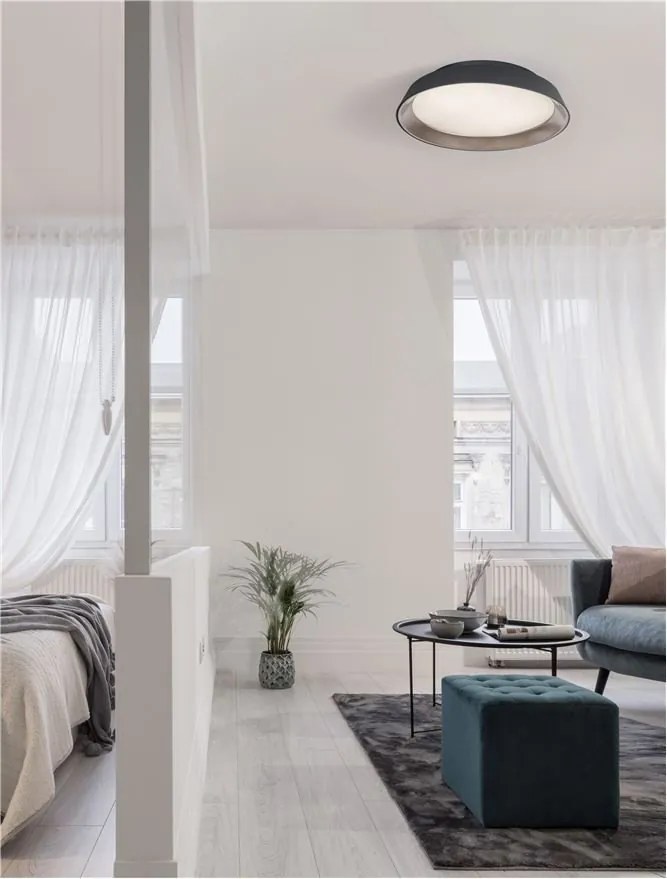 Plafoniera LED dimabila design modern Vela negru 45cm