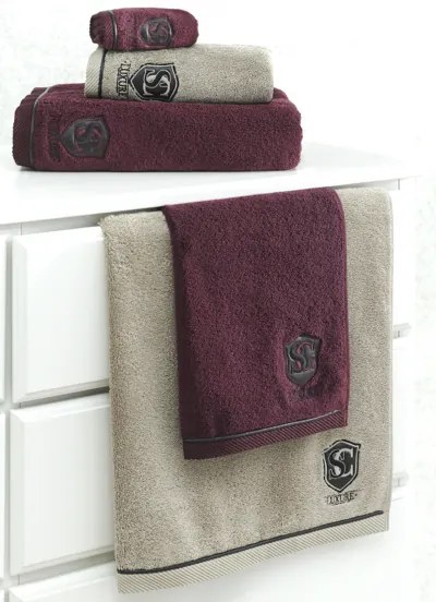 Set cadou de prosoape mici LUXURY, 3 buc Bordeaux