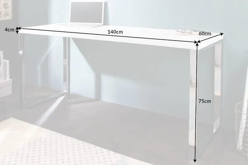 Birou elegant White Desk 140cm alb