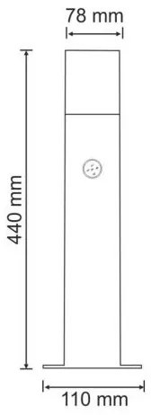 Lampă exterior NEW YORK 1xE27/12W/230V IP44, 44 cm, antracit