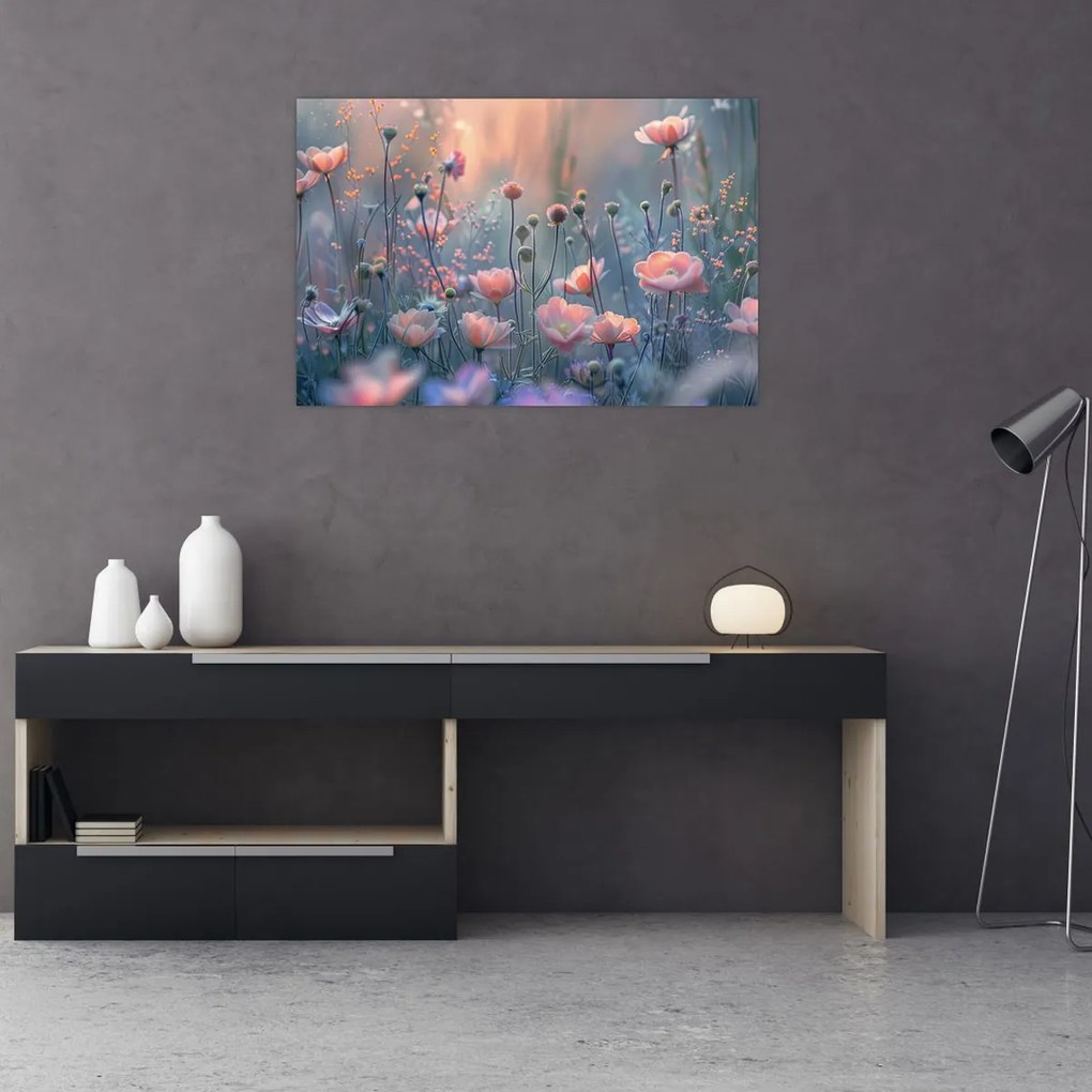 Tablou - Flori în culori pastelate (90x60 cm)