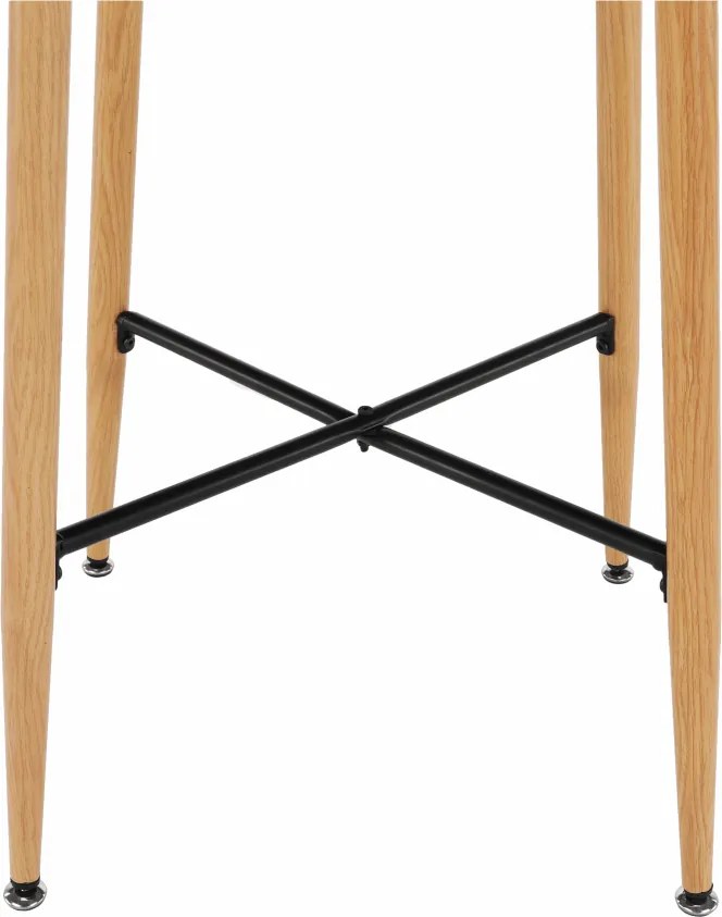 Masă de bar, negru/stejar, diametru 60 cm, IMAM