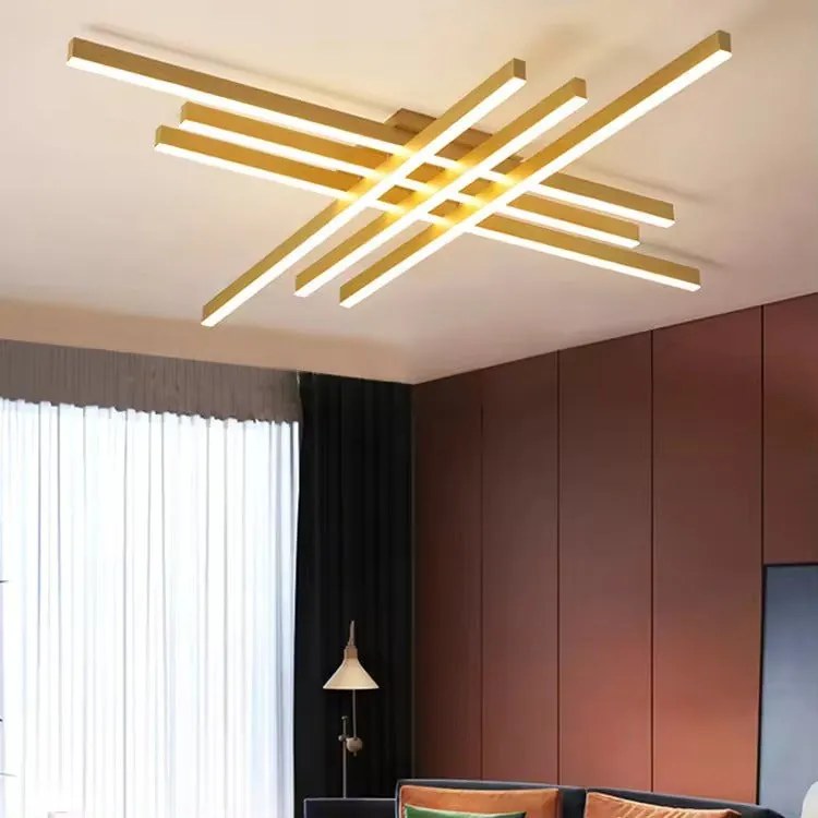 Lustra LED Holly Two, Cu Telecomanda, 3 Tipuri De Lumina, Intensitate Reglabila, 146W, Gold