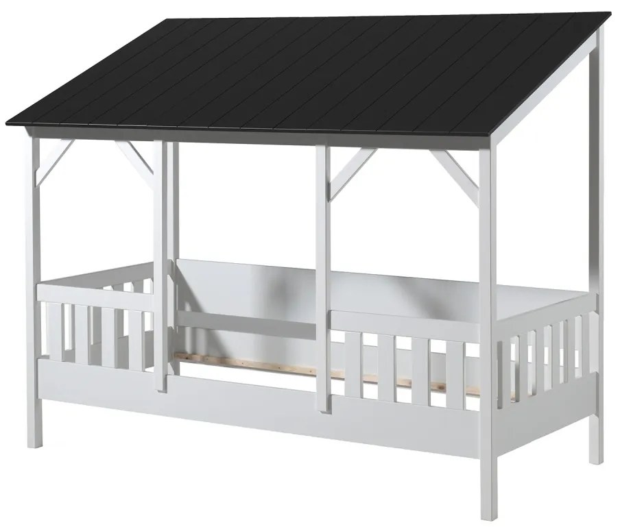 Set de Pat copii Vipack conține un Pat copii Vipack 03 acoperiș negru și un roll-slat 16s