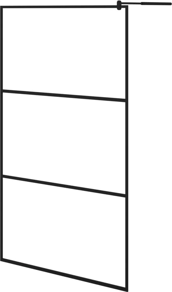 vidaXL Paravan de duș walk-in negru 115x195 cm sticlă ESG transparentă