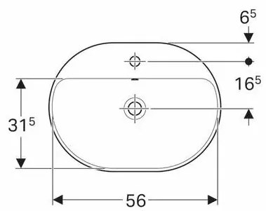 Lavoar incastrat Geberit Variform eliptic cu preaplin 60x45 cm