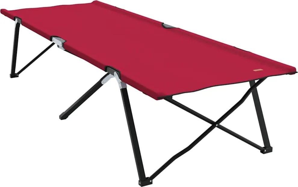 vidaXL Pat pliabil pentru camping Roșu 206 x 76 x 74 cm Oxford și oțel