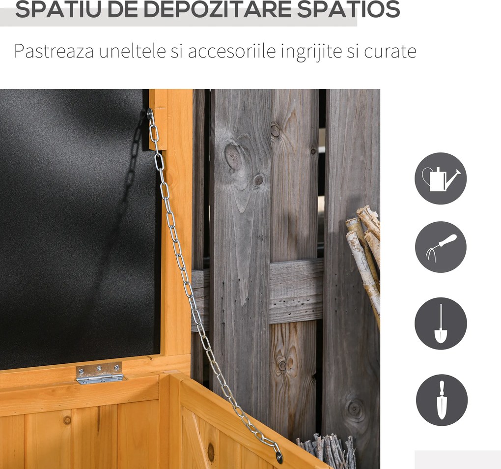 Outsunny Banca Gradina 127×56×60 cm – Lemn Alb cu Spatiu Depozitare | Aosom Romania