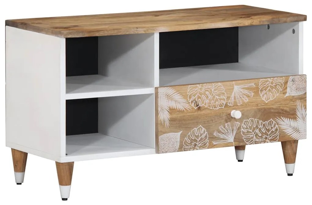 vidaXL Comodă TV, 80x33,5x46 cm, lemn masiv de mango