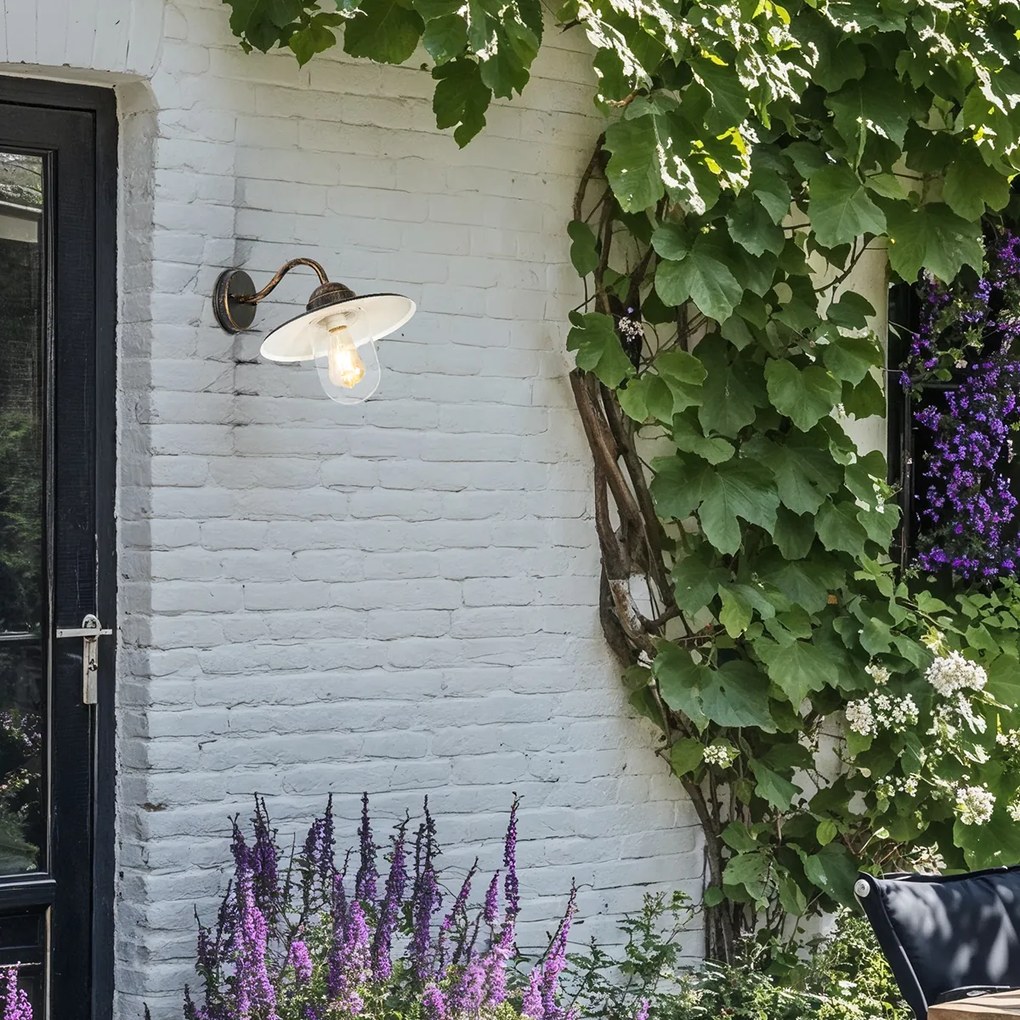 Aplică de perete exterioară rustică auriu antic IP44 - Kansas