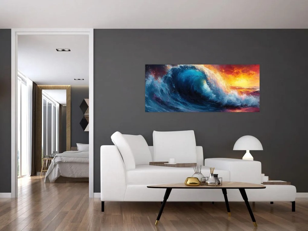 Tablou - Val în apus de soare (120x50 cm)