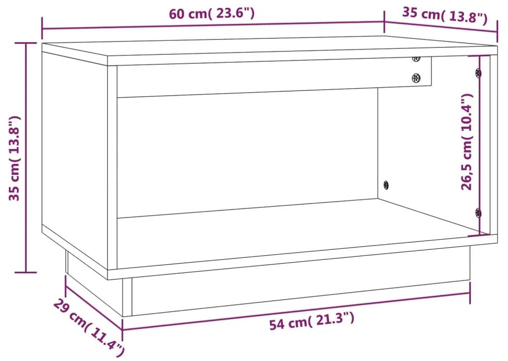 Comoda TV, alb, 60x35x35 cm, lemn masiv de pin 1, Alb
