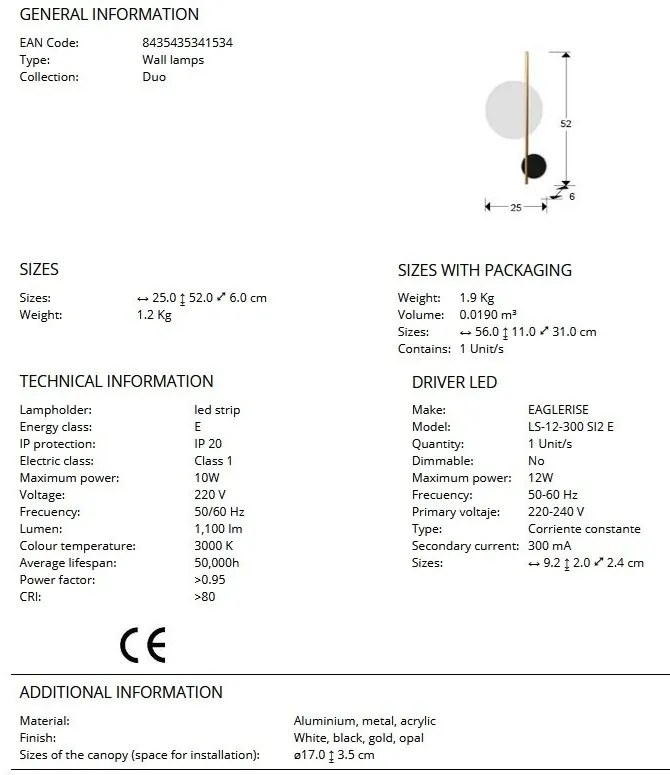 Aplica de perete LED design modern Duo