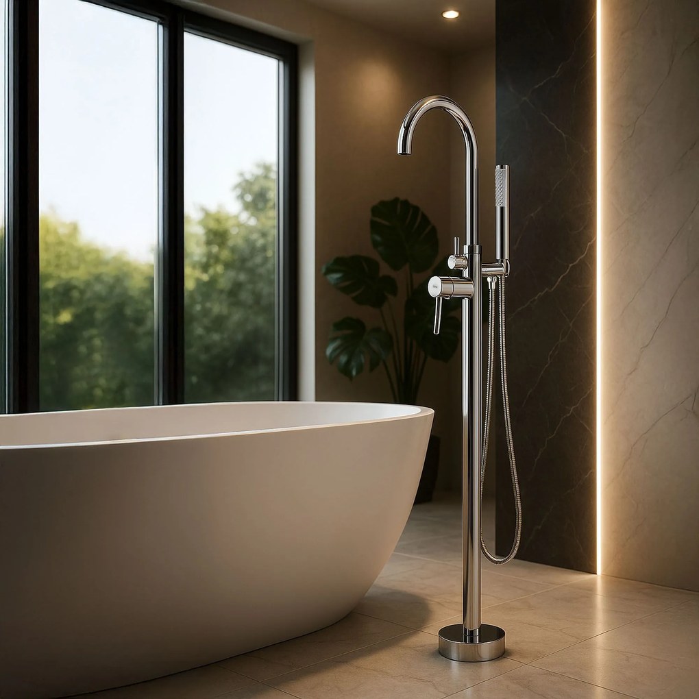 Baterie de podea Rea Lungo Chrome