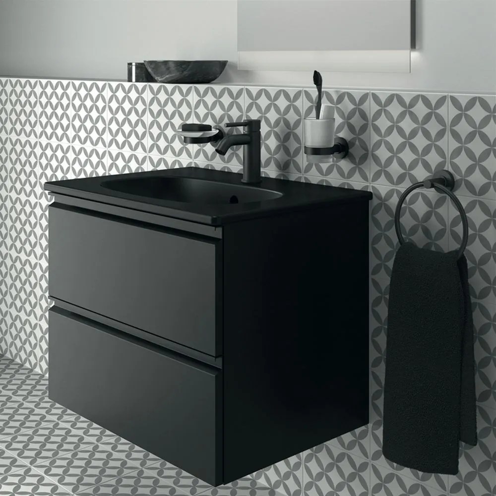 Dulap lavoar, 60x44x49 cm, negru Negru mat
