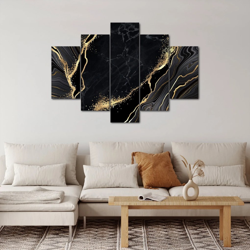 Tablou abstarcției aurii (150x105 cm)