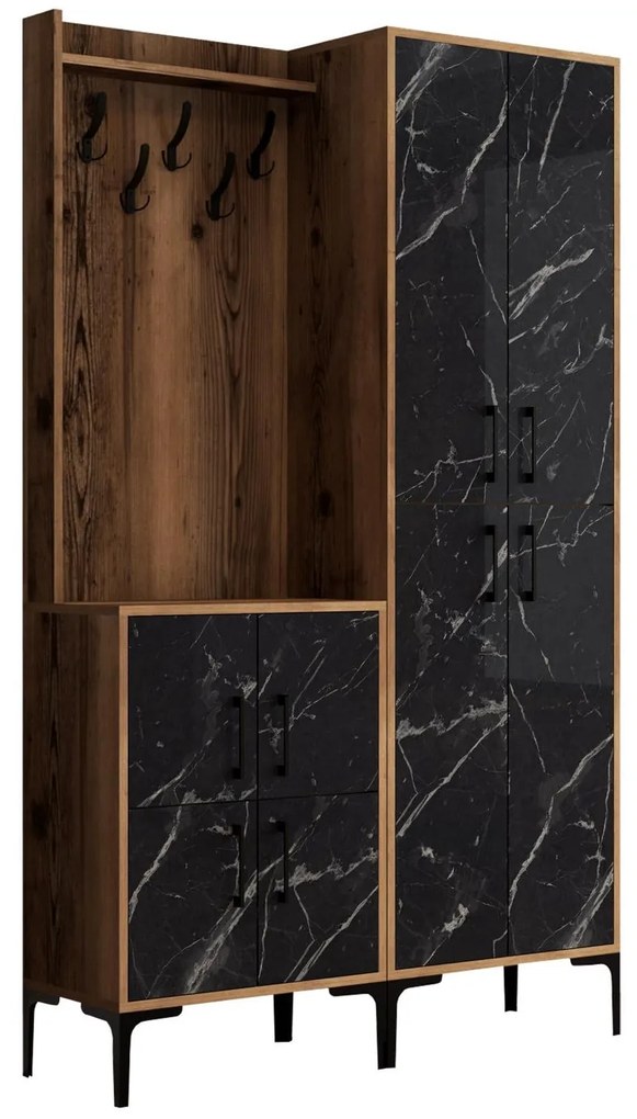 Mobilier hol Betina BA (Nuc + Negru). 1088300