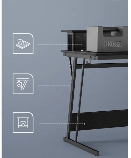 Birou SOLEA-X cu iluminare ambientală, negru