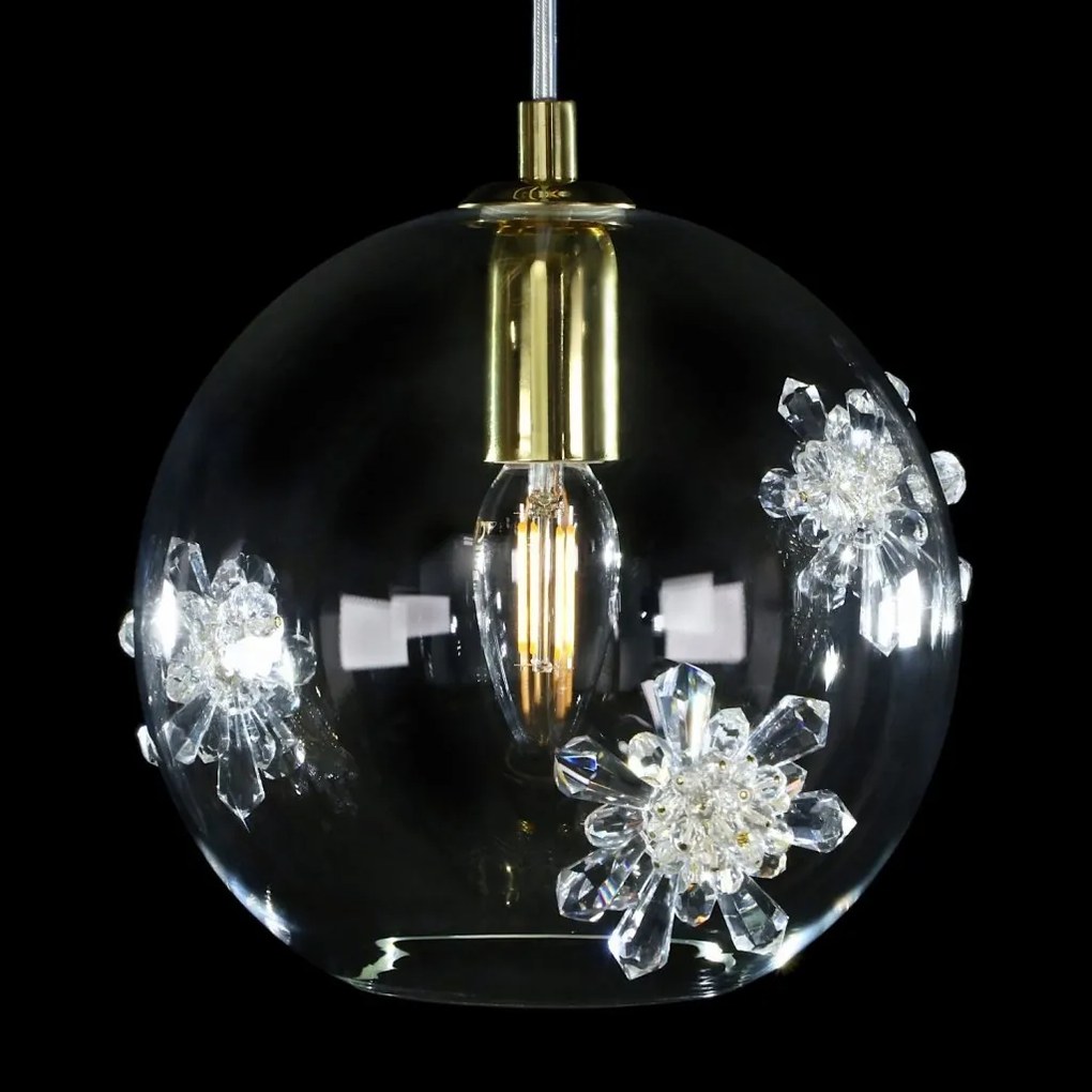 Lustra LUX decorativ fulgi de zapada din cristal SNOWFLAKE 02B