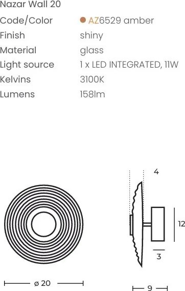 Aplica LED lumina ambientala NAZAR 20