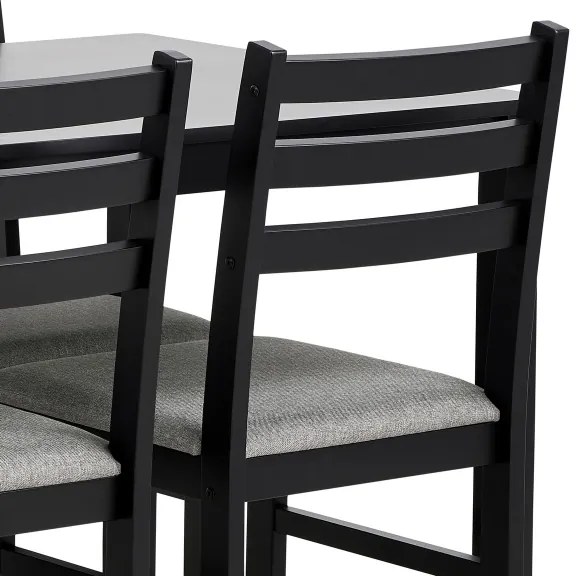 Set de masă EMILY cu 4 scaune, negru