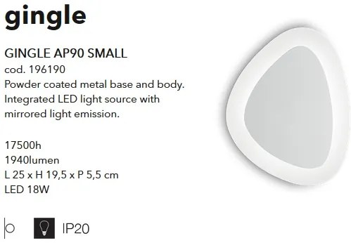 Aplica LED design modern GINGLE SMALL 196190