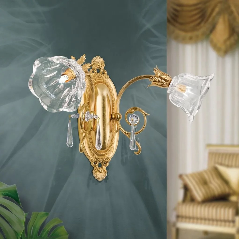 Aplica de perete design clasic LA BOHEME 2L, auriu