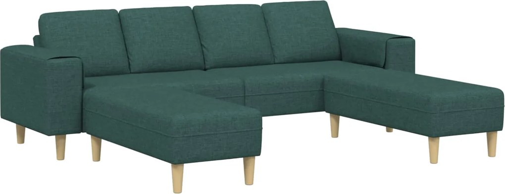 vidaXL Canapea pentru living 3 pcs Verde închis Poliester