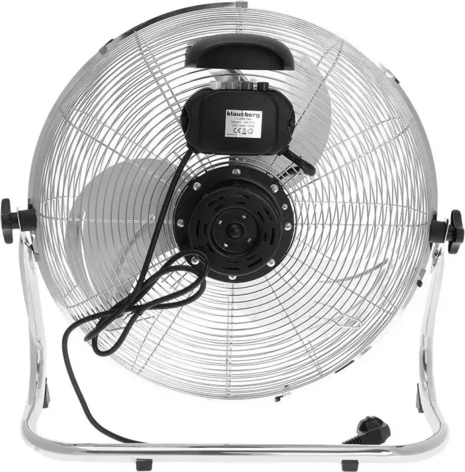 Ventilator puternic, 100 W, metalic, de podea 45 cm argintiu Klausberg KB7471, lame din aluminiu