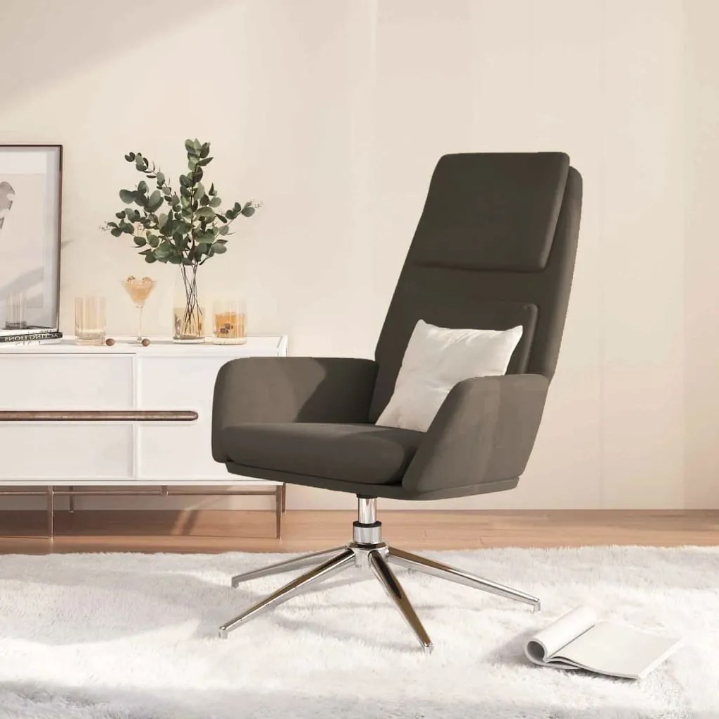 341326 vidaXL Scaun de relaxare, gri închis, piele întoarsă artificială