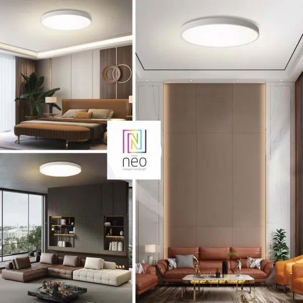 Immax NEO 07315L-LED Plafonieră reglabilă SEMPLICI 96W/230V diam. 80 cm Wi-Fi Tuya albă + telecomandă