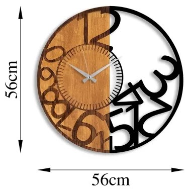 Ceas de perete d. 56 cm 1xAA lemn/metal
